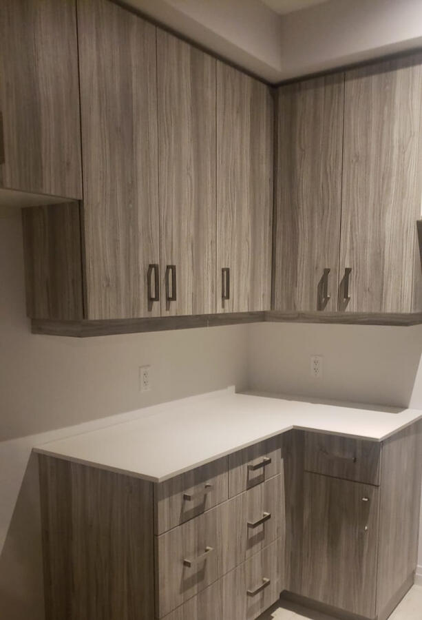 Custom Kitchen Cabinet Installation in Stouville ON. New cabinetry and countertops installed for improved storage and functionality.